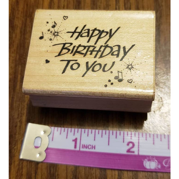 Hero Arts Happy Birthday To You Script Wood Mounted Rubber Stamp D658 - Picture 2 of 8